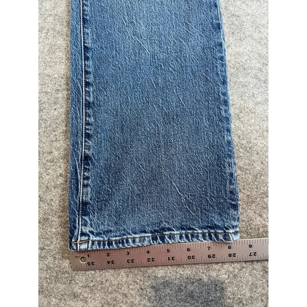 J.Crew‎ Women High-Rise Bootcut Blue Denim Jeans 30 Patch Pocket Stretch Retro